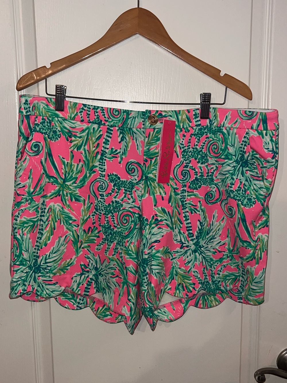 NWT Lilly Pulitzer Darci Knit Short 7” Sz 16 Prosecco Pink Hangin Around $88